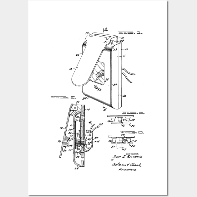 Fire Alarm Box Vintage Patent Hand Drawing Wall Art by TheYoungDesigns